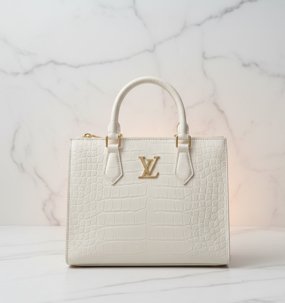 Luxury Croc-Embossed Structured Handbag