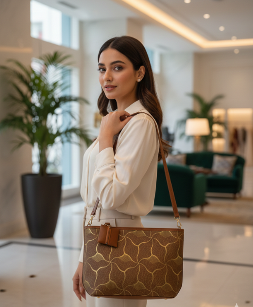 Elegant Vintage Pattern Shoulder Tote Bag