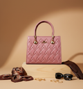 Luxury Quilted Top Handle Handbag – Elegant Structured Purse with Gold Hardware