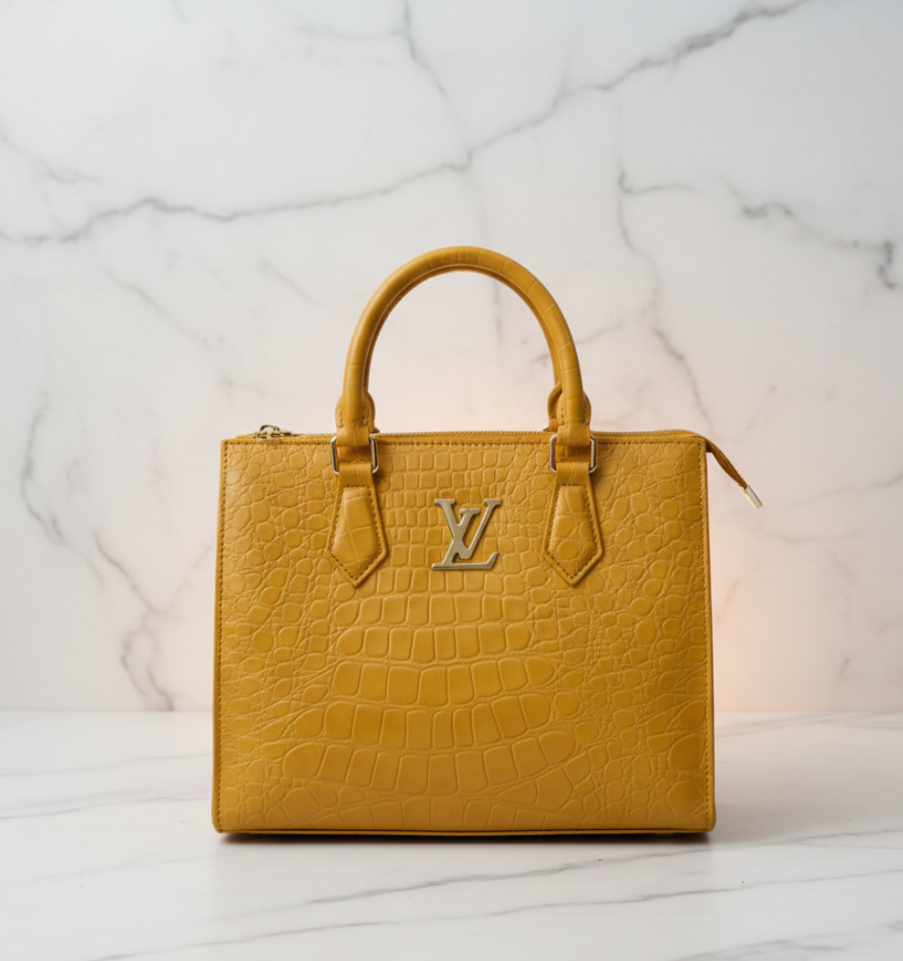 Luxury Croc-Embossed Structured Handbag