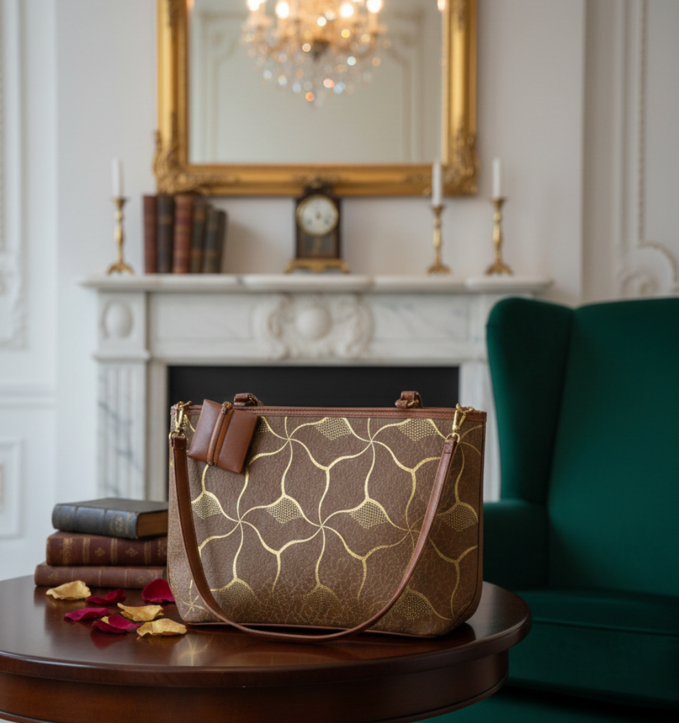 Elegant Vintage Pattern Shoulder Tote Bag