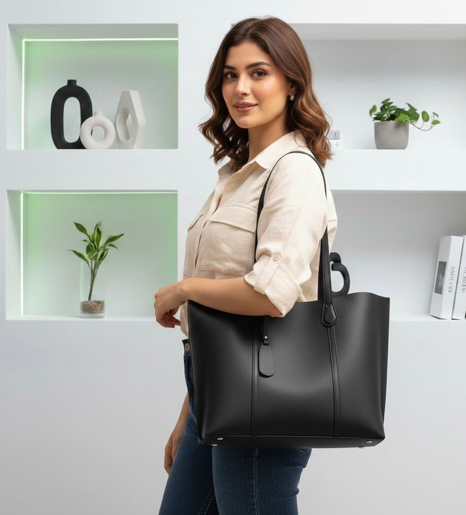 Premium Leather Tote Bag – Elegant Everyday Handbag for Women