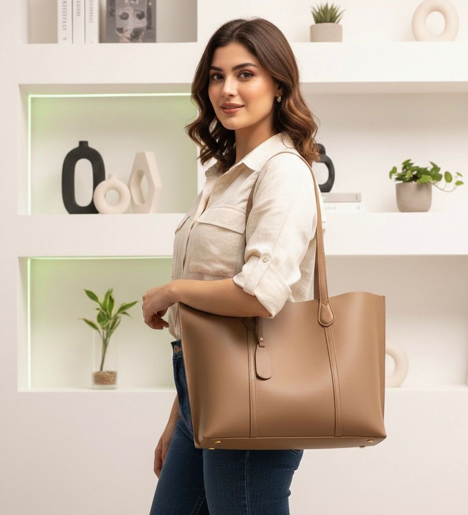 Premium Leather Tote Bag – Elegant Everyday Handbag for Women